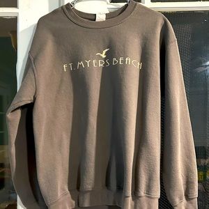 Ft Myers Beach dark gray hoodie, size medium, fits closer to a large, unisex